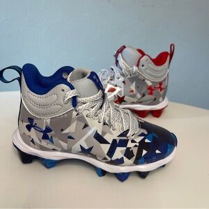 Under Armour UA Spotlight Fran3 JR RM USA Red White Blue Cleats Youth Size 10 K